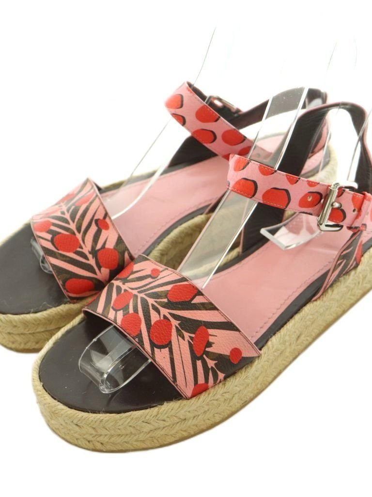 Louis Vuitton Sample Jungle Dot Sandals Strap Espadrille Pink Brown